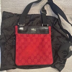 Gucci Red and Black Messenger Bag